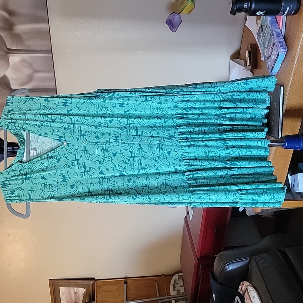 Nine West 2 tiered sleeveless dress, Rayon, green, 3x